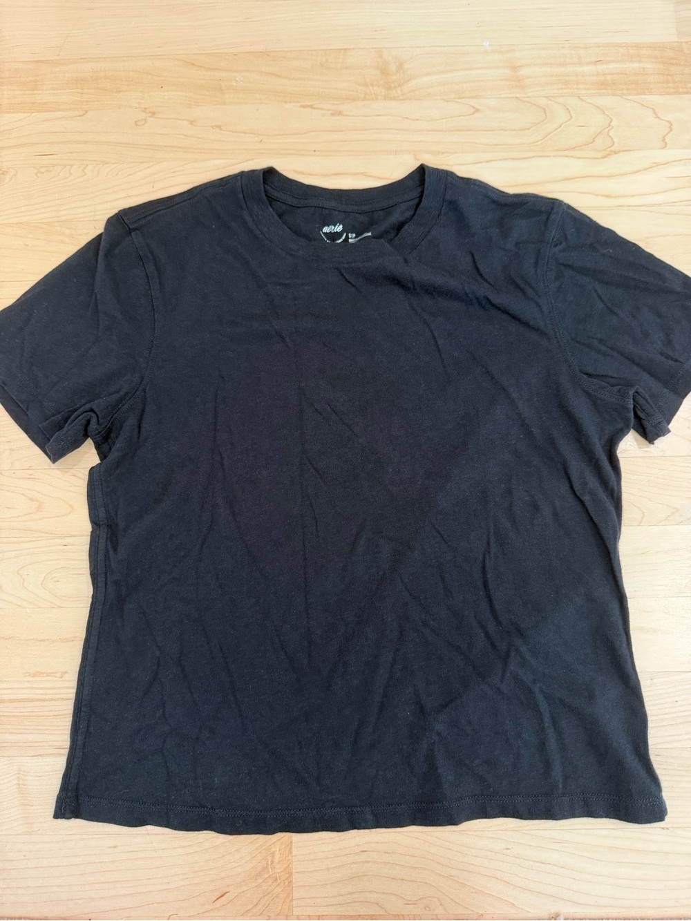 aerie Black Short Sleeve Crew Tee